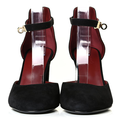 Hermes Suede Goatskin Baby 90 Pump 38 Black 2 of 6