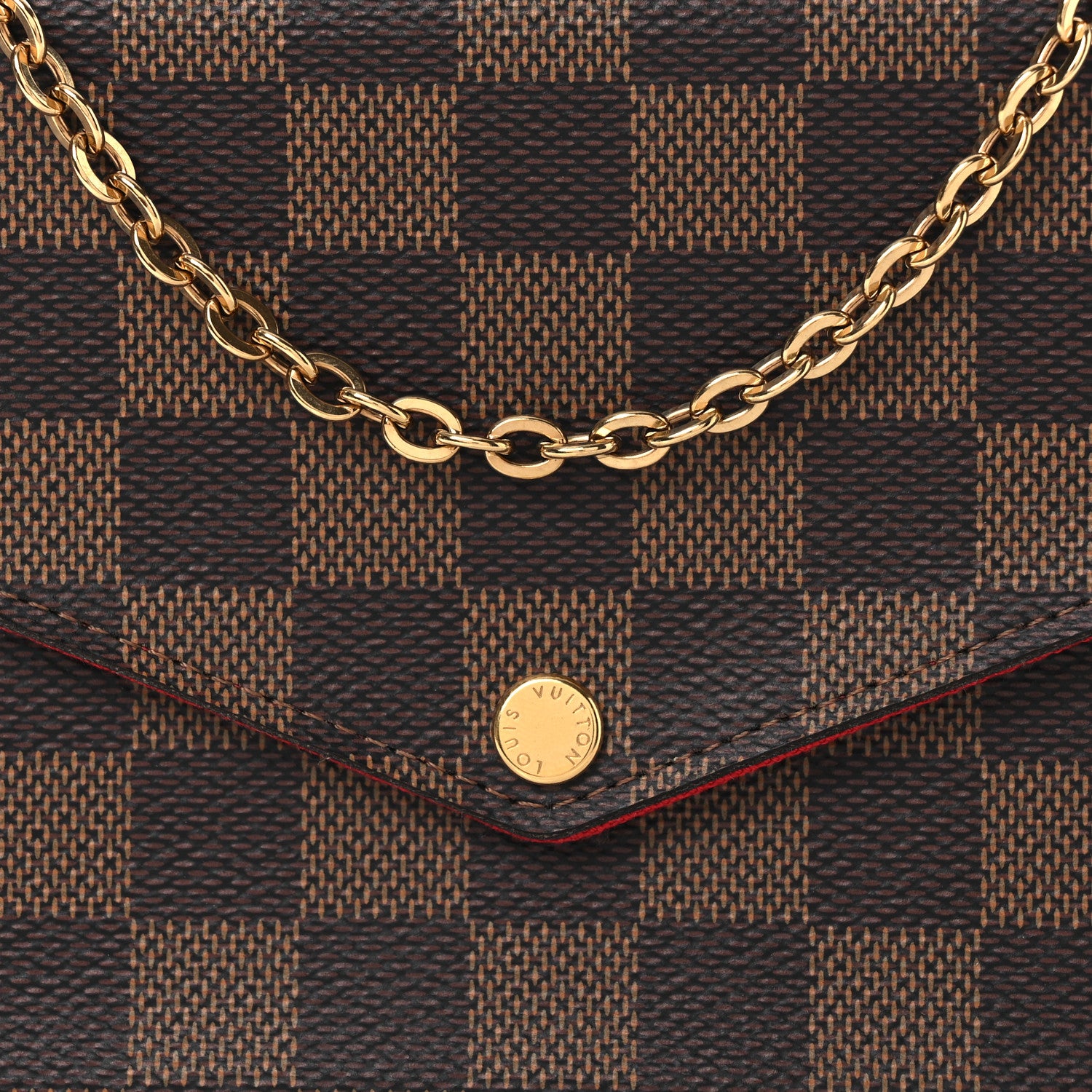Louis Vuitton Damier Ebene Pochette Felicie Chain Wallet 8 of 13