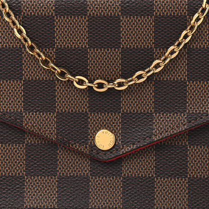 Louis Vuitton Damier Ebene Pochette Felicie Chain Wallet 8 of 13