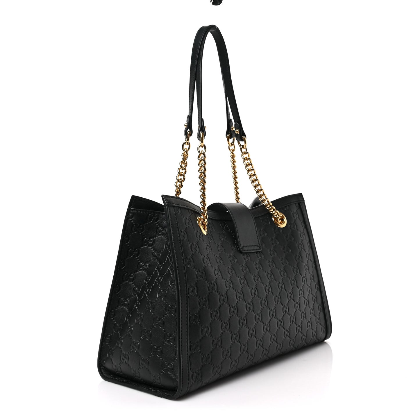 Guccissima Medium Padlock Tote Black