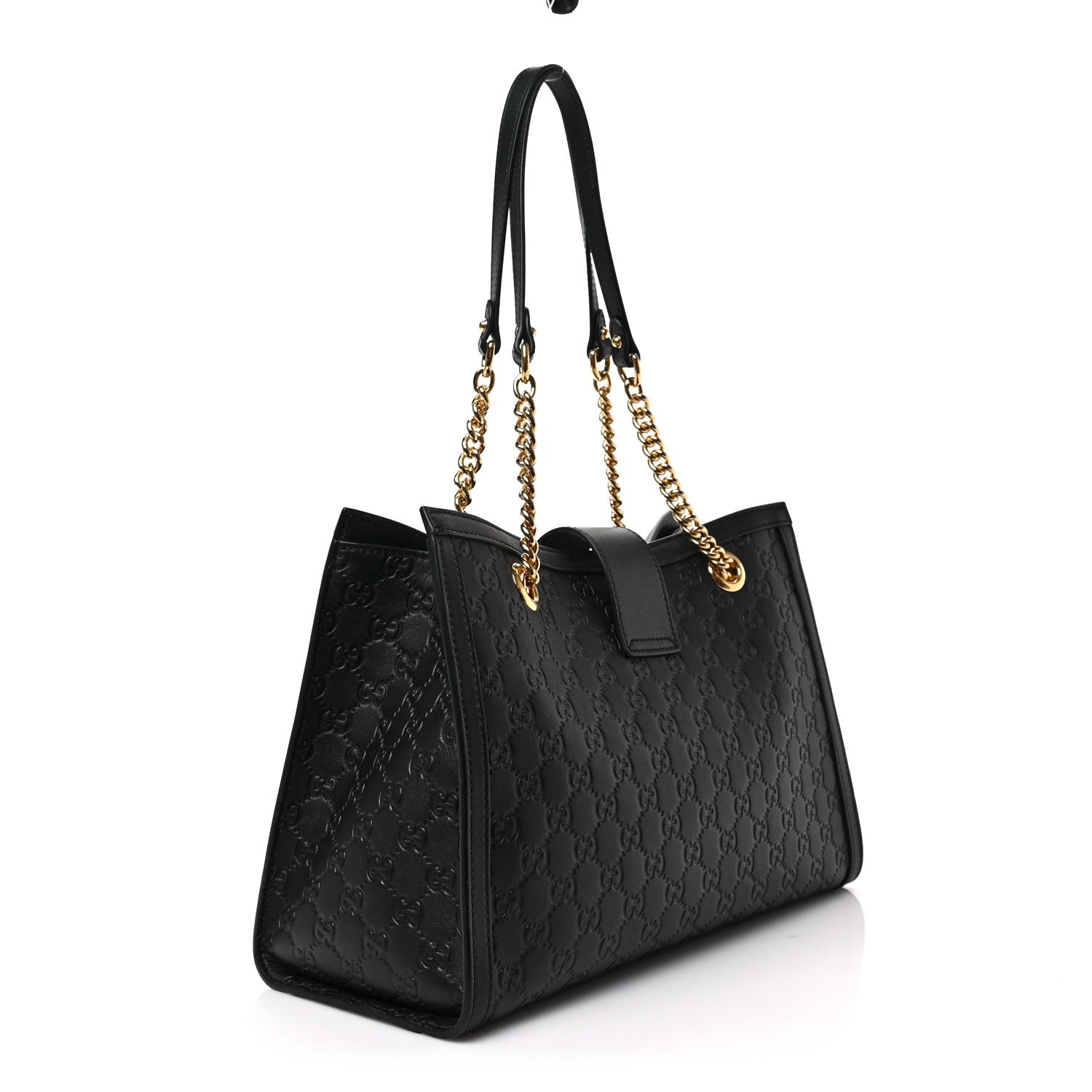 Gucci Guccissima Medium Padlock Tote Black 3 of 8
