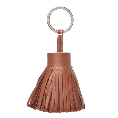 Hermes Lambskin Carmen Tassel Key Holder Fauve 1 of 5