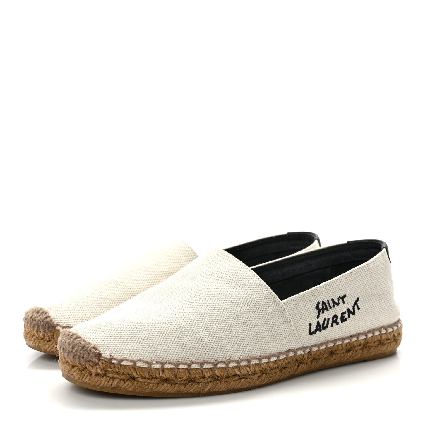 Canvas Nappa Elba Light Logo Embroidered Espadrilles 38.5 Ecru