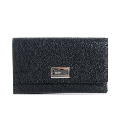 Fendi Cuoio Romano Selleria Peekaboo Continental Wallet Black 1 of 11