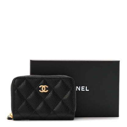 Chanel Caviar Quilted Zip Coin Purse Black 10 of 10