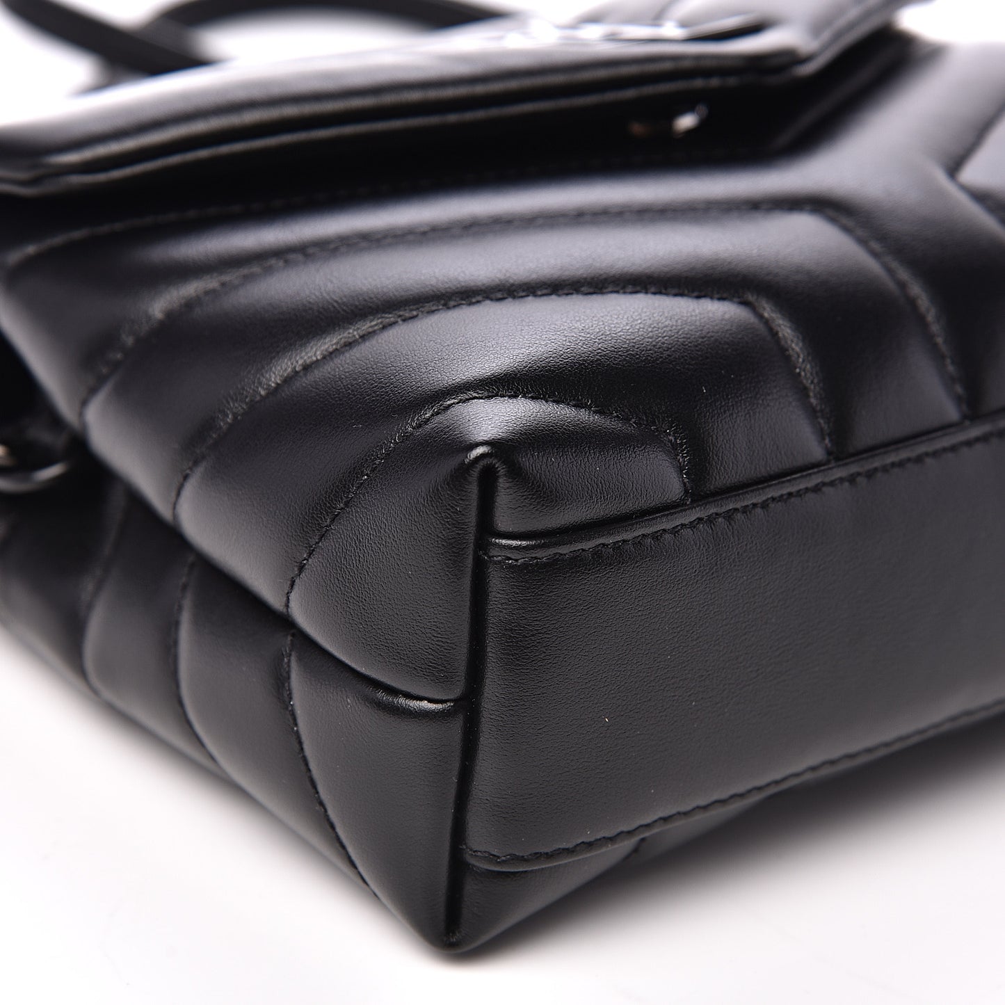 Calfskin Y Quilted Monogram Toy Loulou Crossbody Bag Black