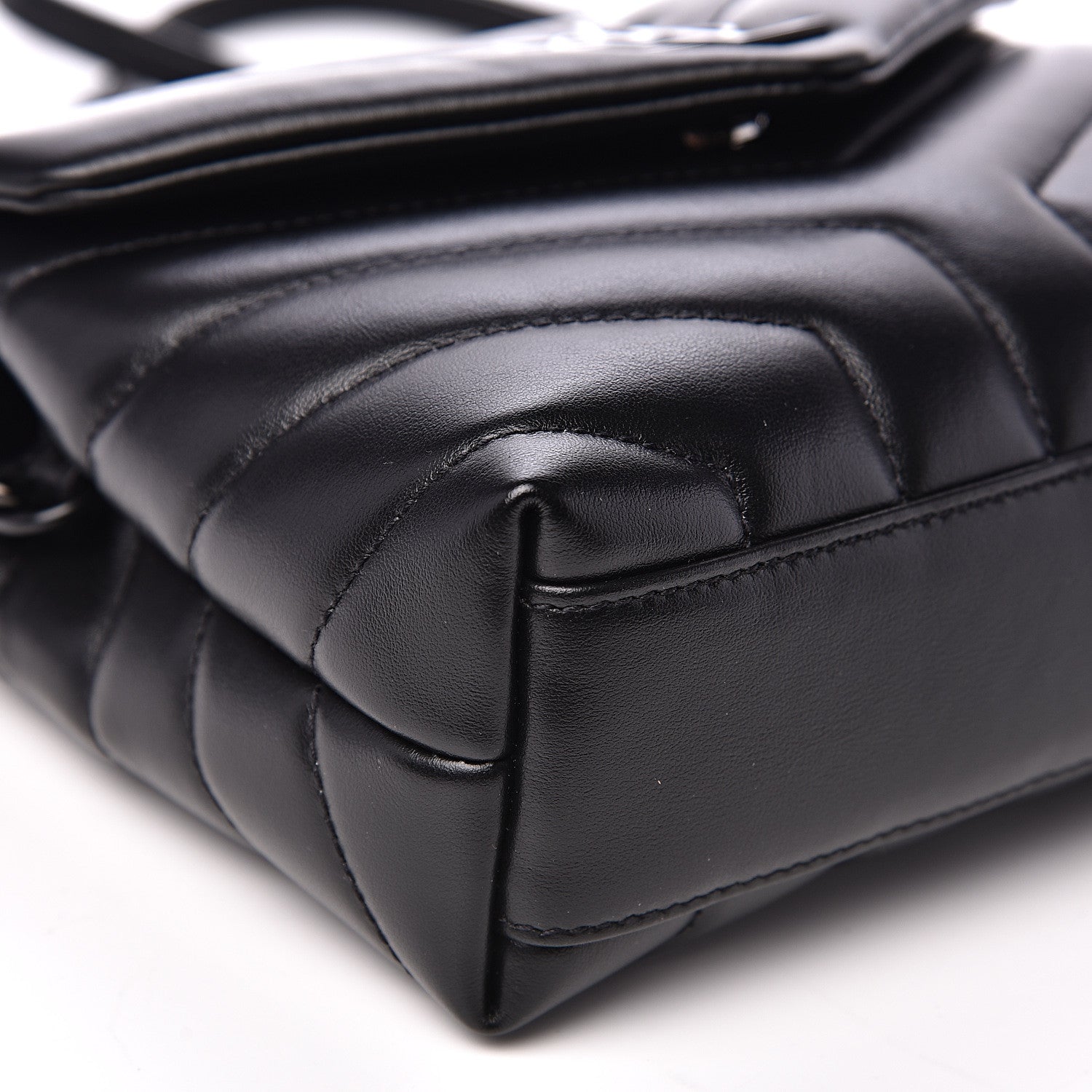 Saint Laurent Calfskin Y Quilted Monogram Toy Loulou Crossbody Bag Black 8 of 11