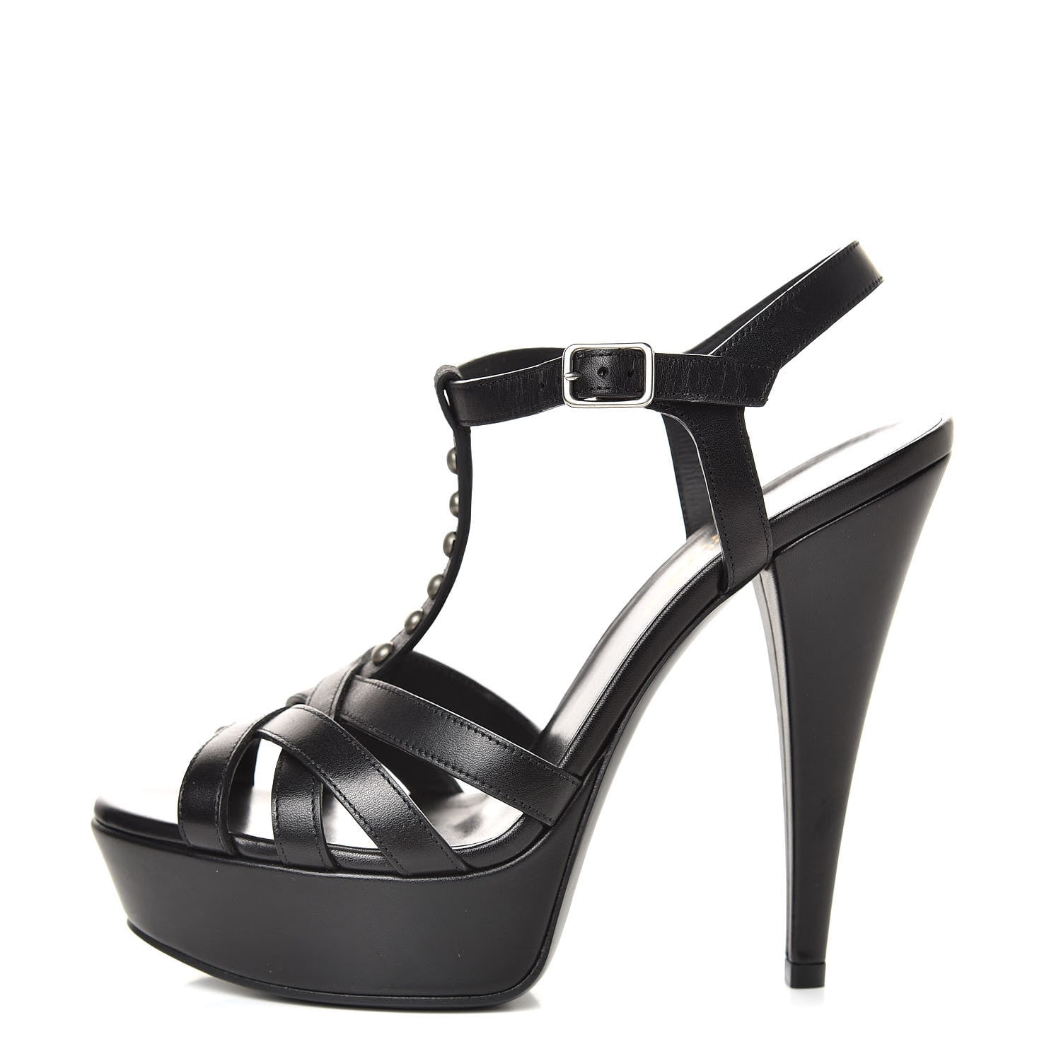 Saint Laurent Calksin Studded Jodie Tripon 105 Platform Sandals 36 Black 1 of 9