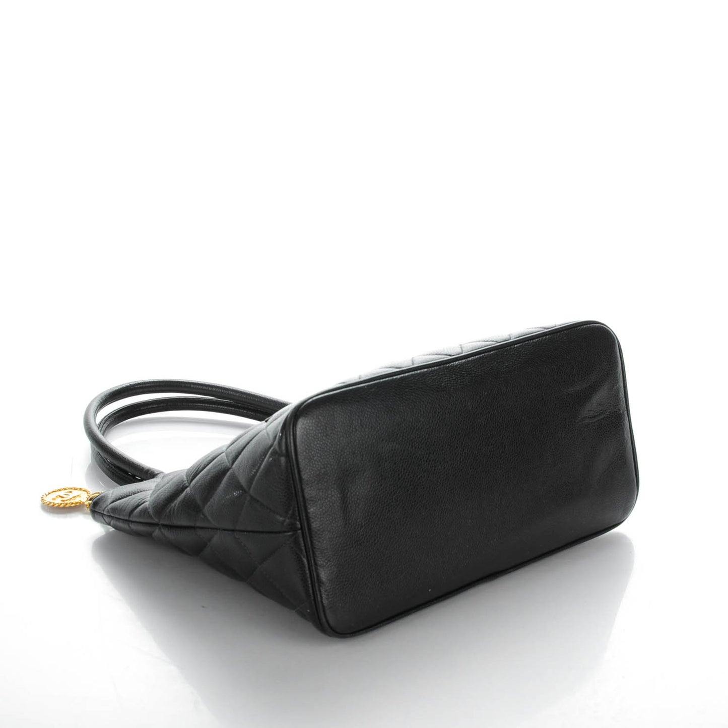 Caviar Quilted Medallion Tote Black