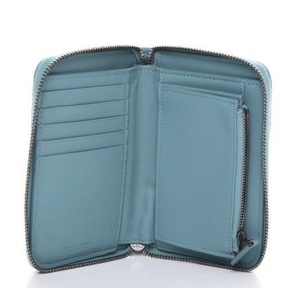 Bottega Veneta Nappa Intrecciato Zip Around Wallet Aqua 5 of 7