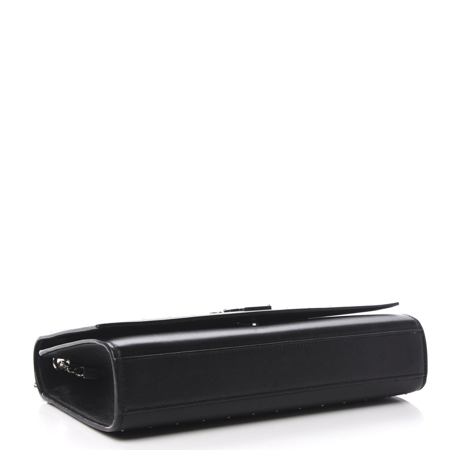 Calfskin Studded Medium Monogram Satchel Black