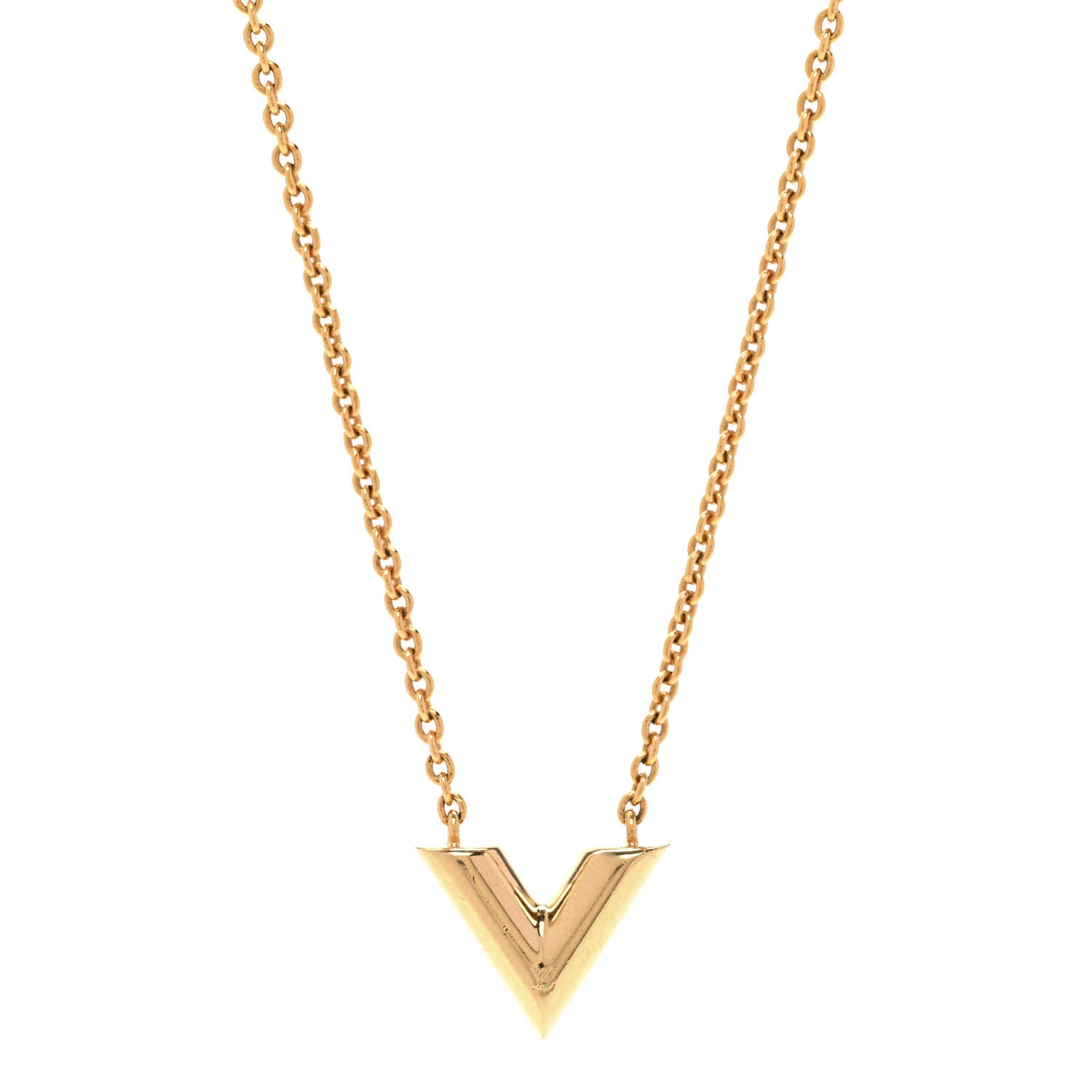 Louis Vuitton Essential V Necklace Gold 1 of 8