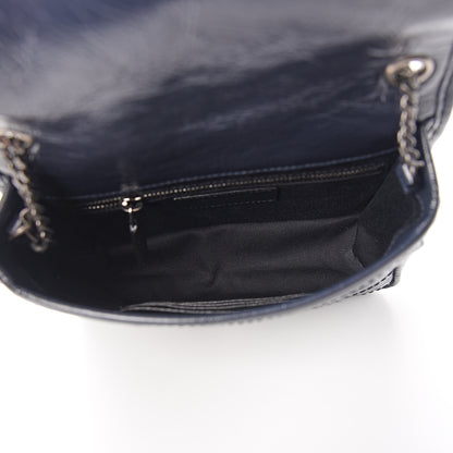 Saint Laurent Crinkled Calfskin Matelasse Monogram Niki Chain Wallet Deep Marine 4 of 9