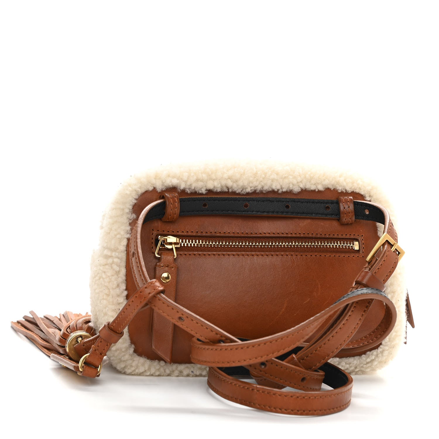 Saint Laurent Shearling Monogram Lou Belt Bag Beige 3 of 14