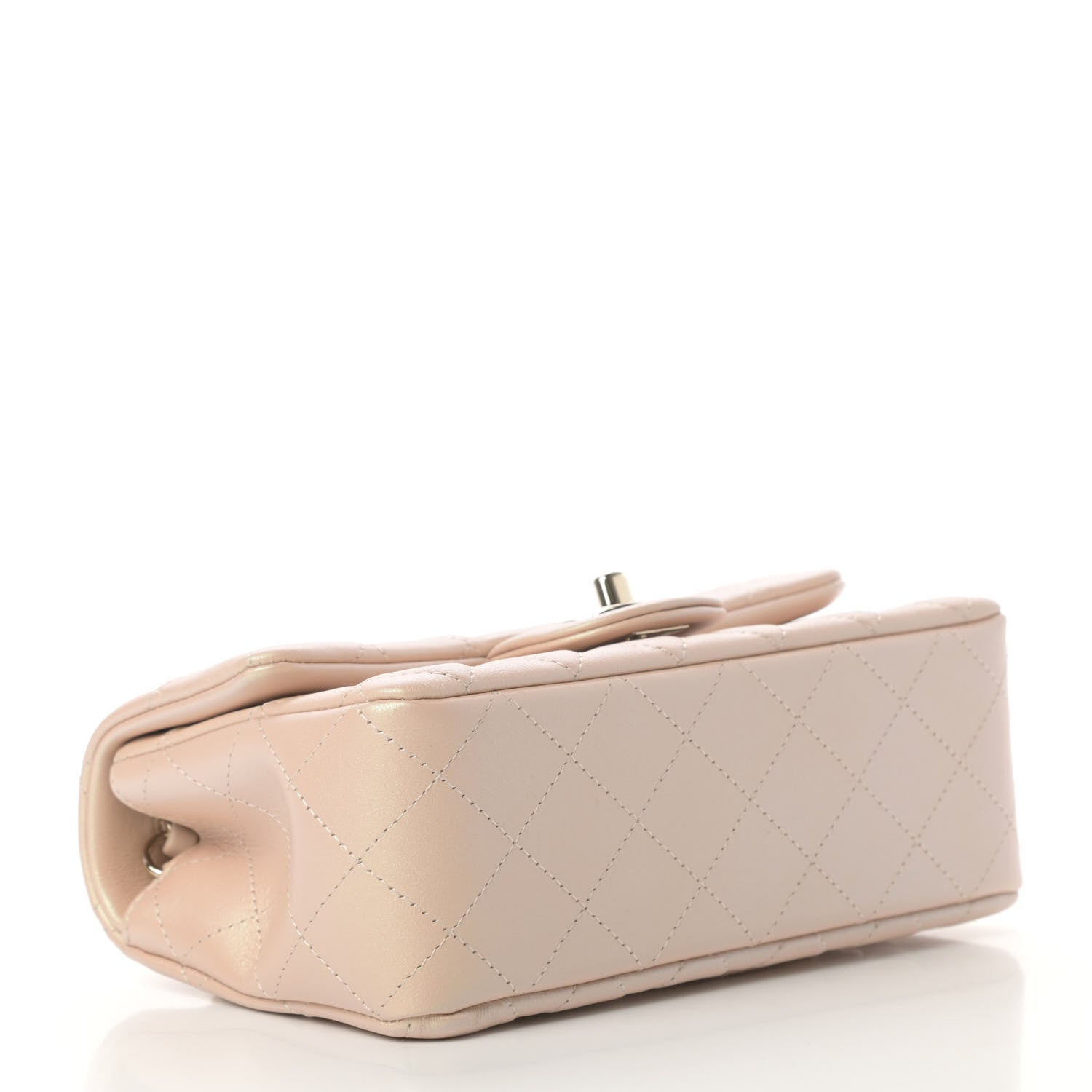 Chanel Iridescent Calfskin Quilted Mini Rectangular Flap Beige 4 of 11