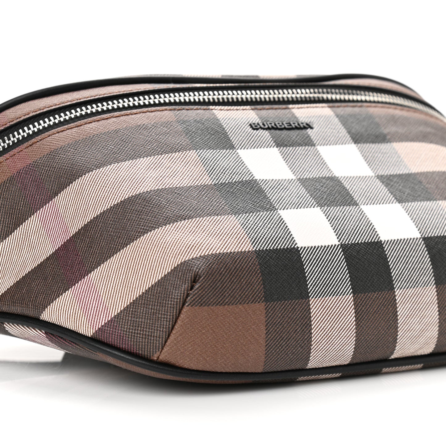 E-canvas Check Bum Bag Dark Birch Brown