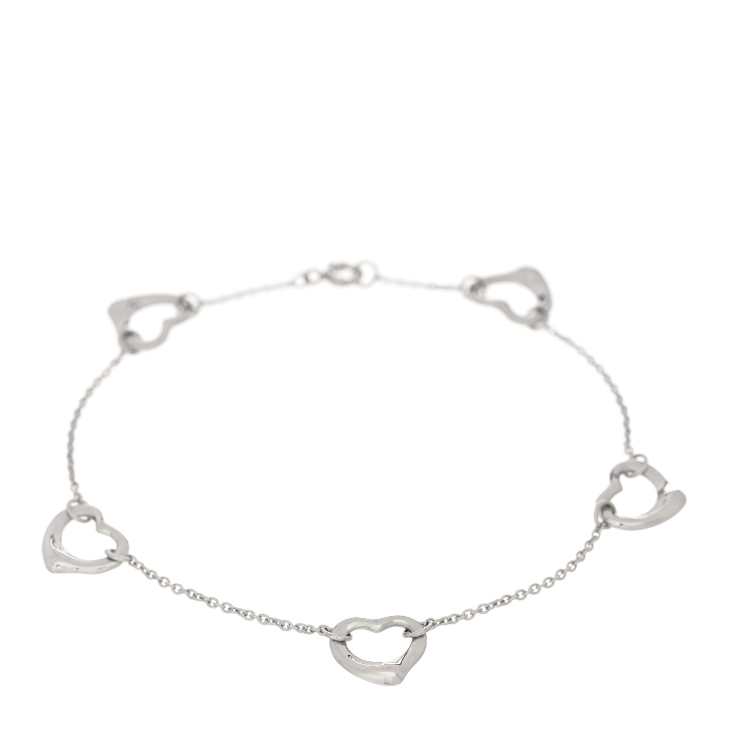 Tiffany Sterling Silver Elsa Peretti Open Heart Bracelet 1 of 3