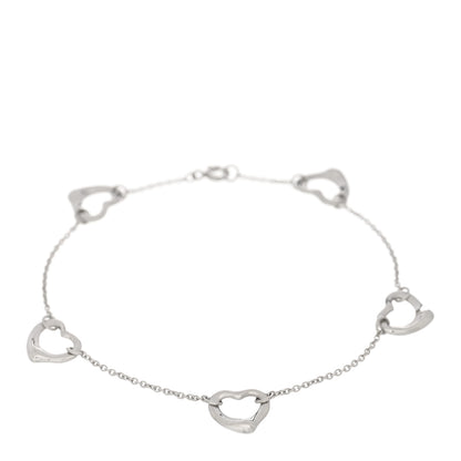 Tiffany Sterling Silver Elsa Peretti Open Heart Bracelet 1 of 3
