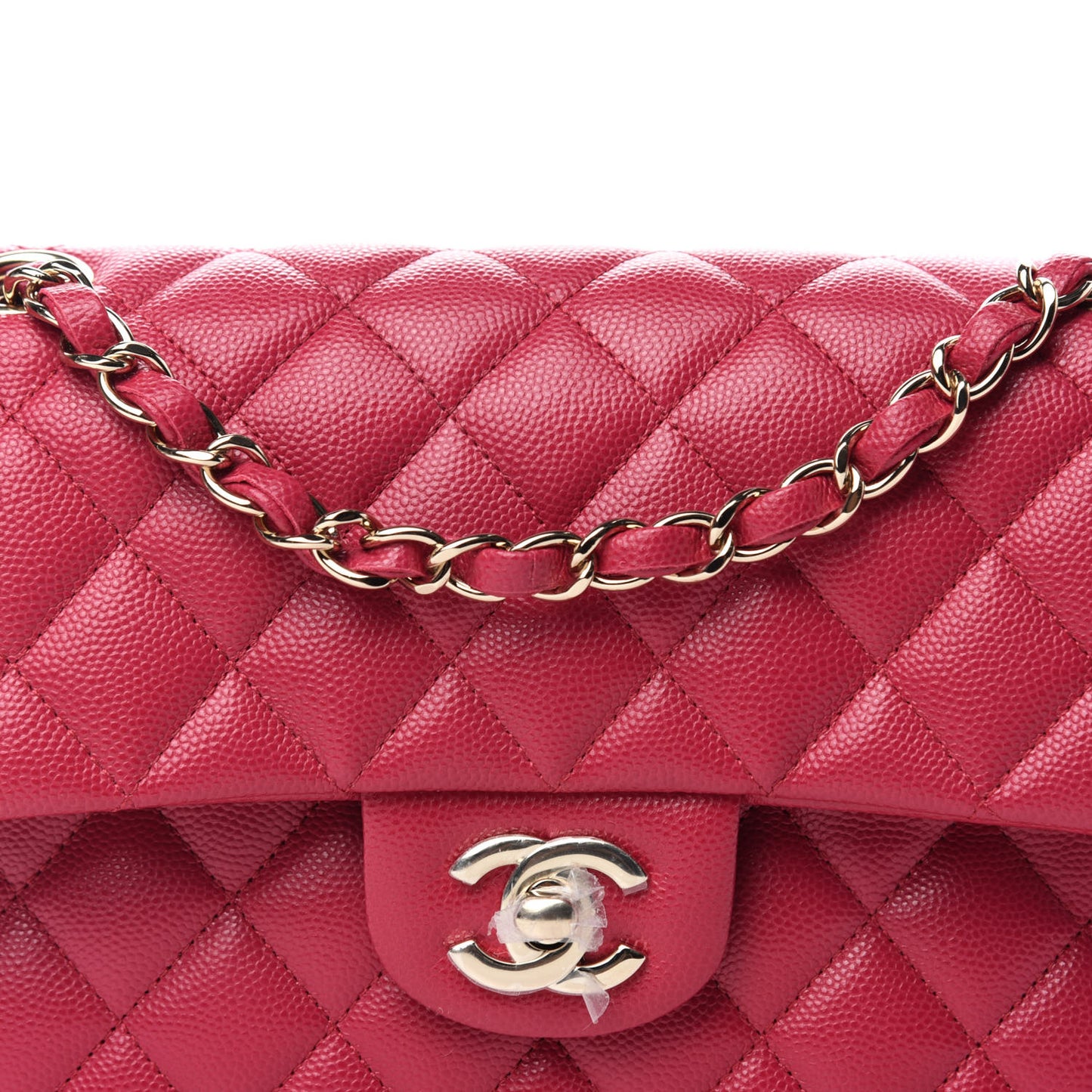 Caviar Quilted Small Double Flap Dark Pink