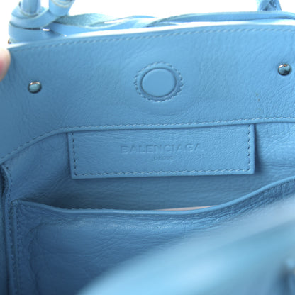 Balenciaga Supple Calfskin Papier A6 Zip Around Tote Bleu Caraibes 8 of 11