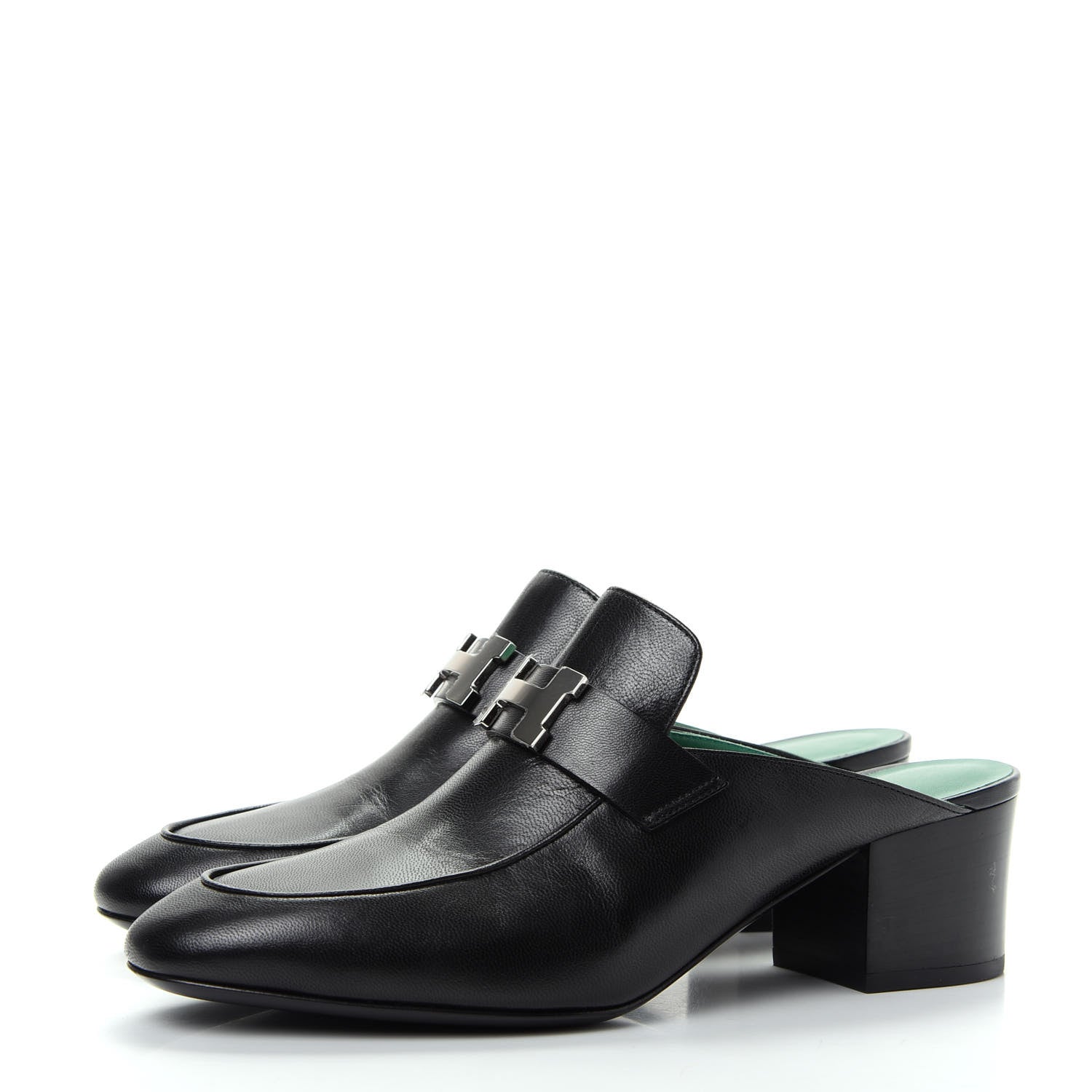 Hermes Goatskin Paradis Mules 39 Black 3 of 11