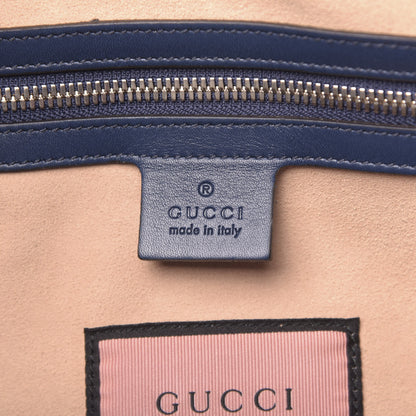 Gucci Calfskin GucciGhost Print Duffle Blue Agata Hibiscus Red 5 of 13