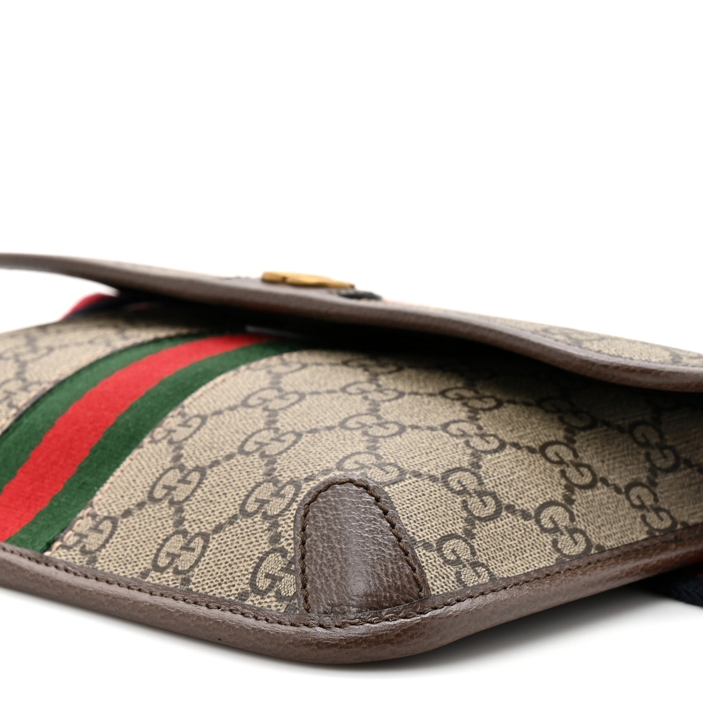GG Supreme Monogram Web Small Ophidia Belt Bag Brown