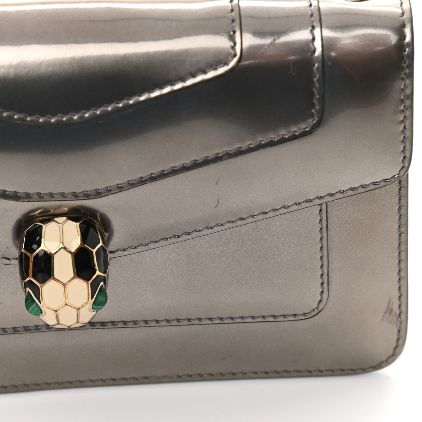 Metallic Serpenti Forever Small Shoulder Bag Silver