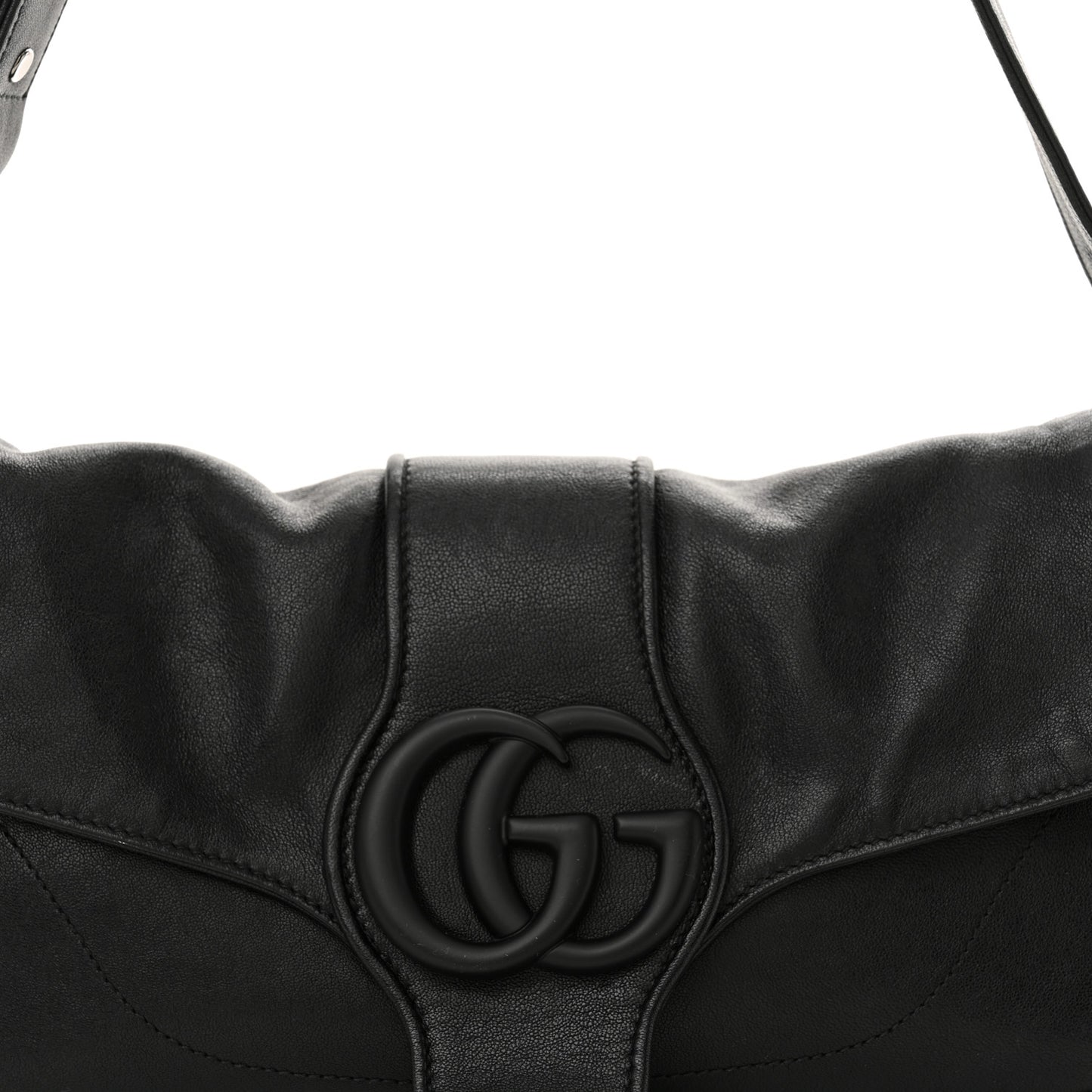 Goatskin Small GG Monochrome Aphrodite Shoulder Bag Black