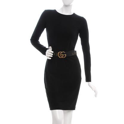 Gucci Calfskin Studded Marmont Belt 85 34 Black 2 of 5