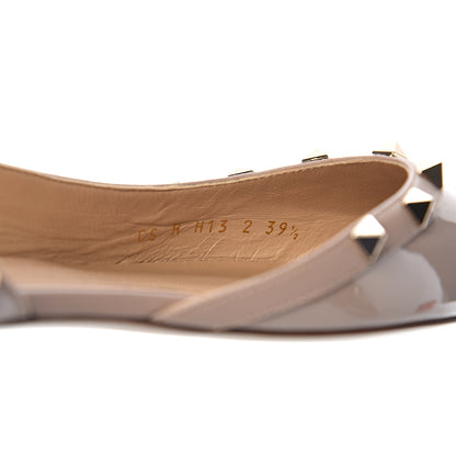 Valentino Garavani Patent Rockstud Slingback Flats 39.5 Poudre 7 of 10