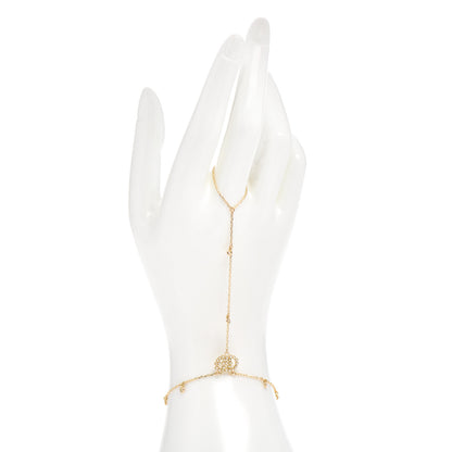 Gucci 18K Yellow Gold Diamond GG Running Hand Chain Bracelet 2 of 4