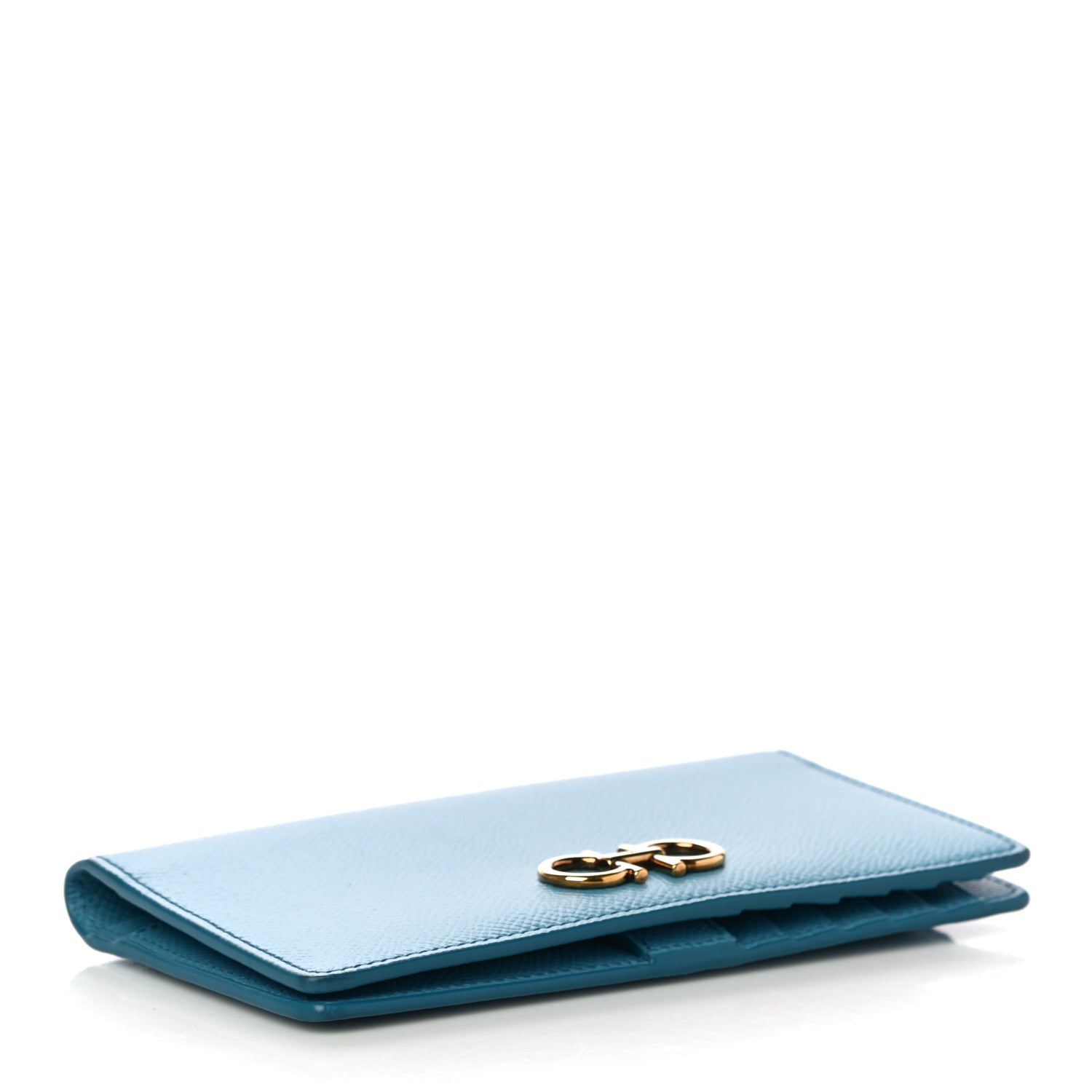 Salvatore Ferragamo Grained Calfskin Gancini Continental Wallet Scandinavian Sky 4 of 10