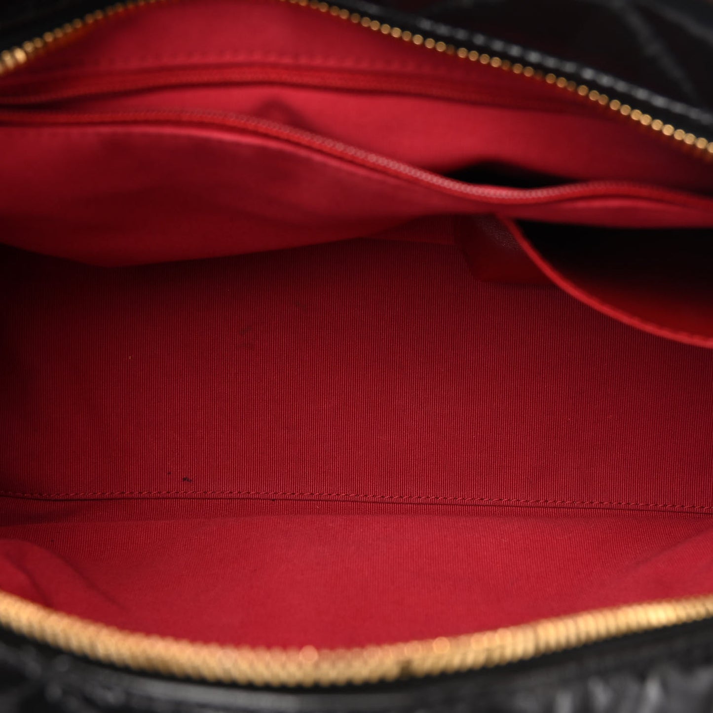 Shiny Crumpled Calfskin Quilted Large Bowling Bag Black