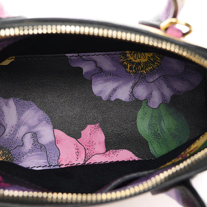 Balenciaga Smooth Calfskin Lush Floral Print XXS Ville Top Handle Bag Black Multicolor 5 of 9