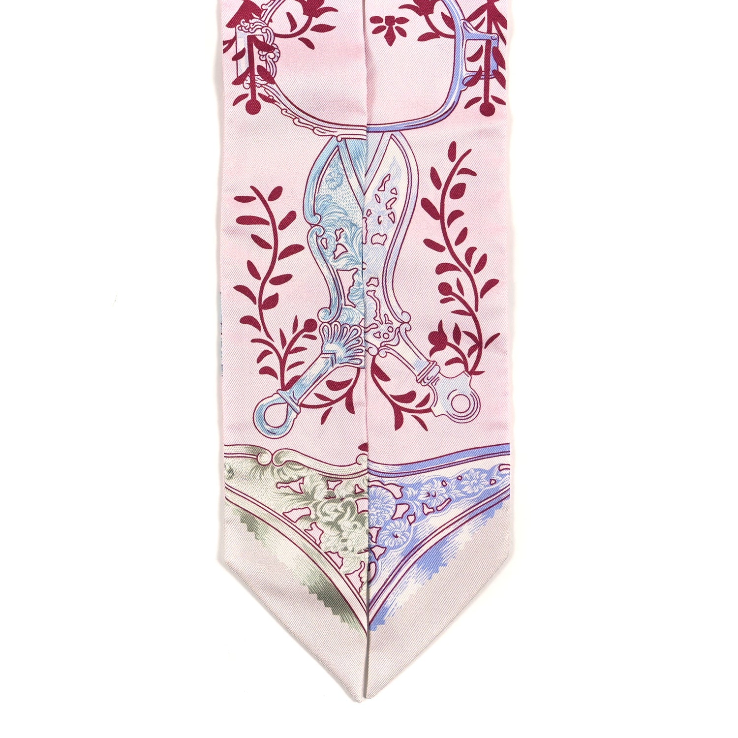 Hermes Silk Etriers Remix Twilly Rose Pale Bordeaux 2 of 3