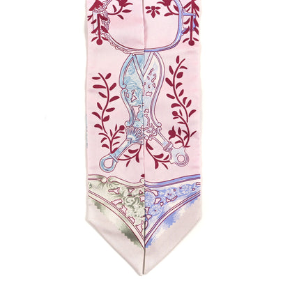 Hermes Silk Etriers Remix Twilly Rose Pale Bordeaux 2 of 3