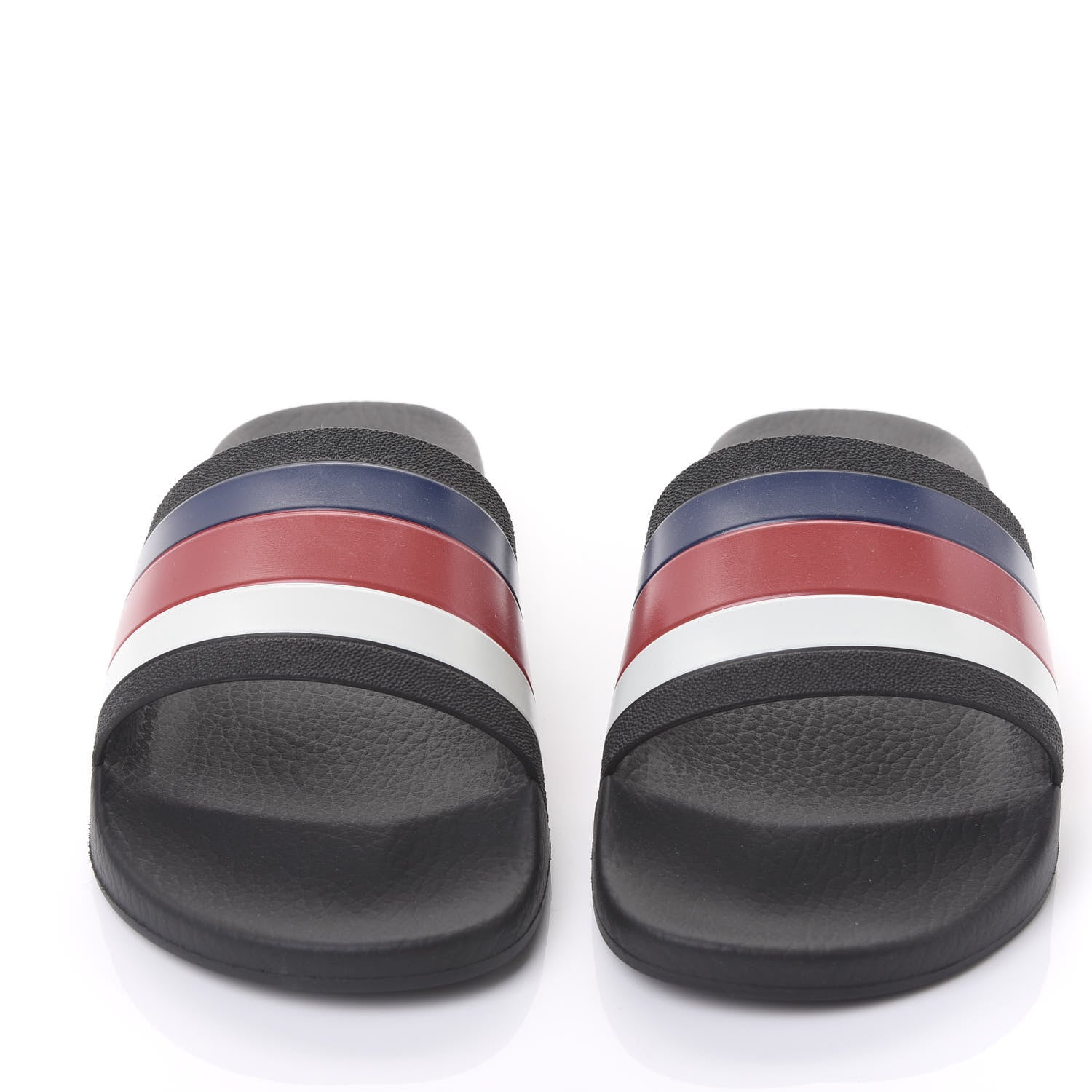 Gucci Rubber Web Mens Pool Slide Sandals 8 Black Mystic White Hibiscus Red Marine 2 of 9