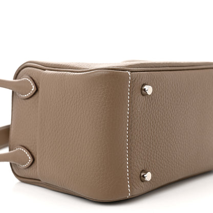 Hermes Taurillon Clemence Mini Lindy 20 Etoupe 9 of 11