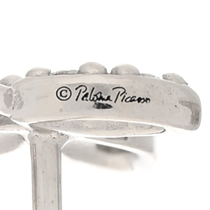 Tiffany 18K White Gold Diamond Paloma Picasso Olive Leaf Earrings 5 of 6