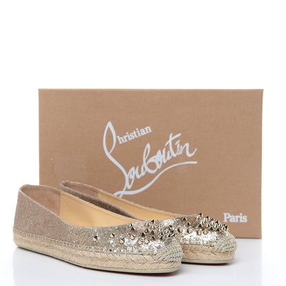 Christian Louboutin Glitter Aliochette Espadrilles 38 Light Gold 8 of 8