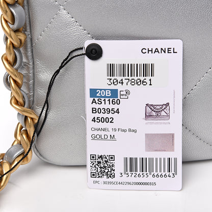 Chanel Metallic Goatskin Quilted Medium 19 Flap Silver 8 of 11