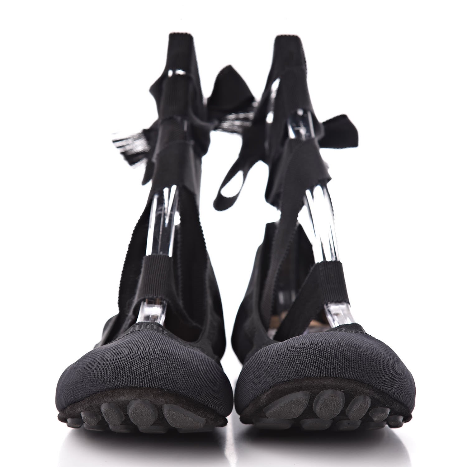 Christian Dior Micro Mesh Academy Lace-Up Ballerina Flats 39 Black 2 of 8