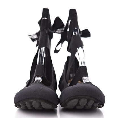 Christian Dior Micro Mesh Academy Lace-Up Ballerina Flats 39 Black 2 of 8