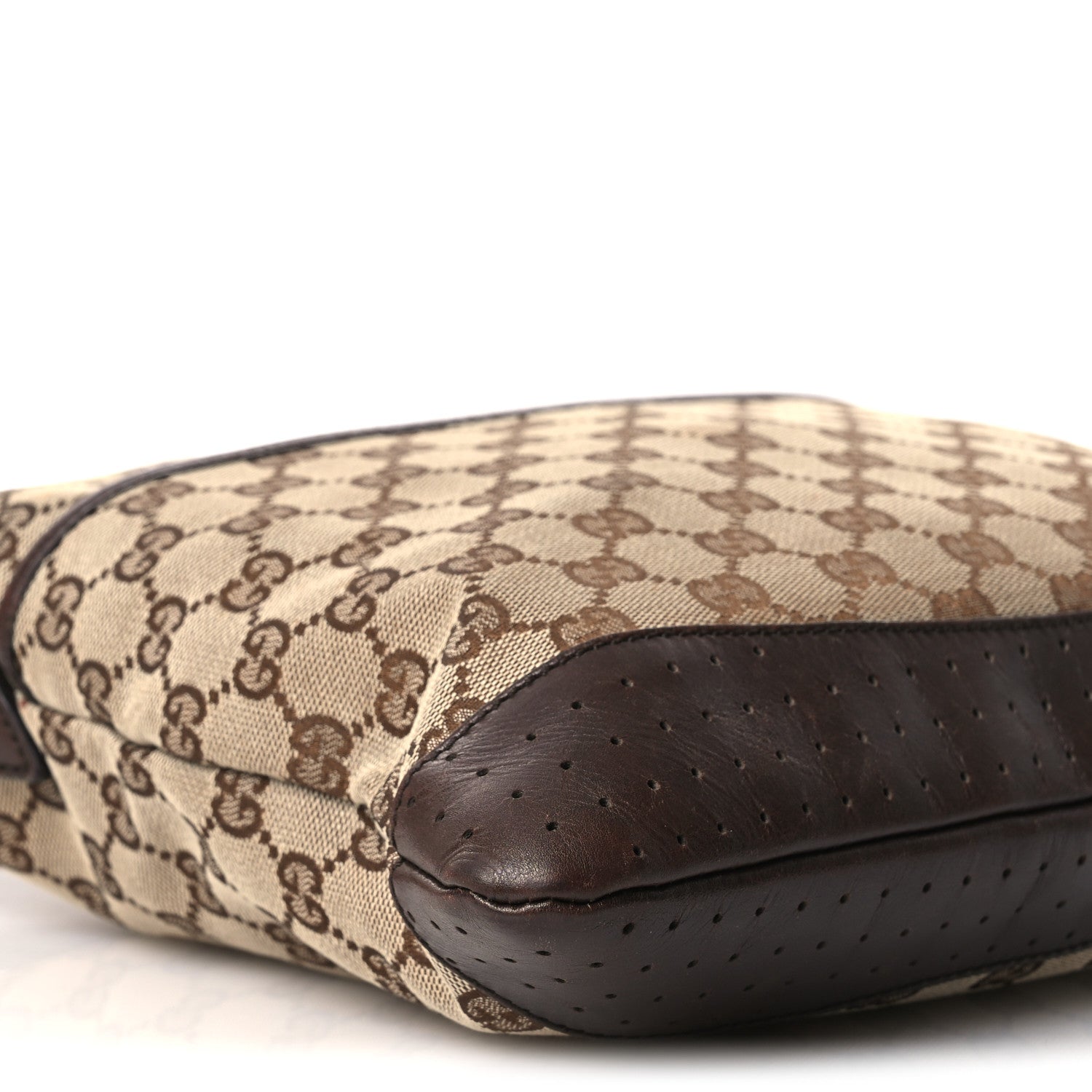 Gucci Monogram Calfskin Perforated Medium Flat Messenger Bag Dark Brown 9 of 17