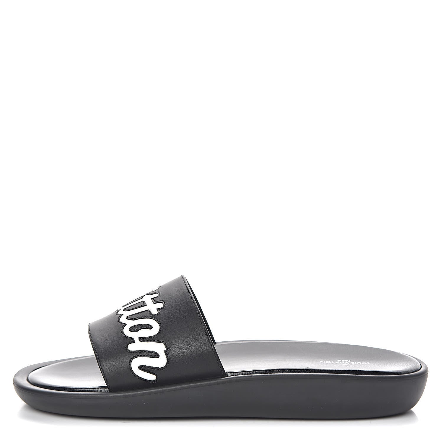 Louis Vuitton Calfskin Logo Sunbath Slide Sandals 40 Black 1 of 7