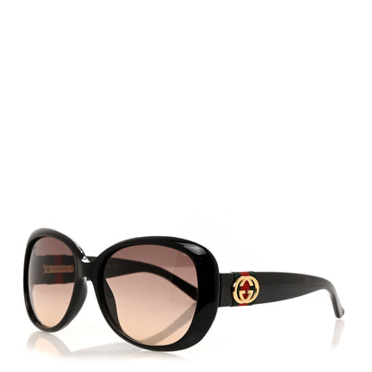 Gucci Acetate Oversized Round Frame Web Sunglasses GG3644S Black 1 of 8