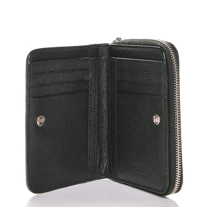 Saint Laurent Grained Calfskin Rive Gauche Compact Zip Around Wallet Black 5 of 6