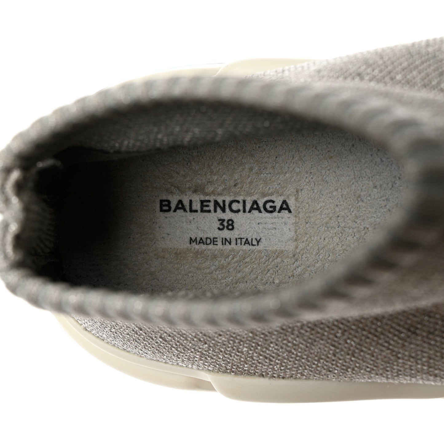 Sweatshirt Knit Bi-Color Sole Womens Speed Sneakers 38 Grey White Black