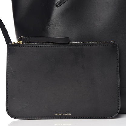 Mansur Gavriel Vegetable Tanned Calfskin Bucket Bag Black Ballerina 15 of 15